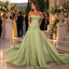 Sparkly Beaded Chiffon Off Shoulder Flowy A-Line Evening Dress,PDS118663