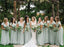 Elegant V-neck Ruffle A-line Bridesmaid Dressess, BDS0334