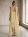 Soft Chiffon Halter Ruffled Sweetheart Flowy Long Bridesmaid Dress,PDS118735