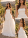Whimsical Strapless Ruched Tiered Ruffled Chiffon A-Line Wedding Dress,WD0423