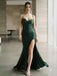 Sparkly Sequin Twist Spaghetti Strap High Slit Mermaid Prom Dress,PDS118736