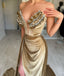 Sexy V-neck Sleeveless Side Slit Mermaid Floor Length Prom Dress,PDS11595