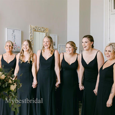 Elegant V-neck Sleeveless A-line Bridesmaid  Dressess, BDS0353