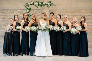 Mismatched Elegant V-neck Sleeveless A-line Bridesmaid  Dressess, BDS0357