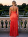 Fashion One Shoulder Satin Ruffles Side Slit Mermaid Sleeveless Long Prom Party Dress,PDS118483