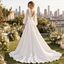 Majestic Deep V-Neck Long Sleeves Satin Overskirt Wedding Dress,WD0425