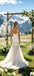 Sexy Deep V-Neck Sleeveles Side Slit Satin Mermaid Floor Length Wedding Dresses, WD0362