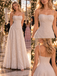 Elegant Spaghetti Strap Floral Lace A-Line Long Wedding Guest Dress,PDS118639