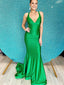 Sexy Sleeveless V-Neck Open Back Mermaid Long Prom Party Dress,PDS11758