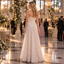 Elegant Spaghetti Strap Floral Lace A-Line Long Wedding Guest Dress,PDS118639