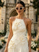 Stunning Halter Pleats Sleeveless Chiffon A-Line Floor Length Wedding Dresses, WD0380