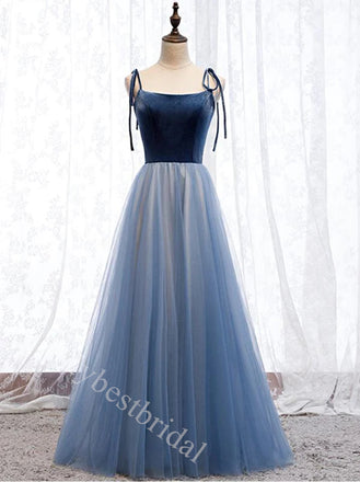 Elegant Spaghetti Straps Sleeveless A-line Long Prom Dress,PDS11555