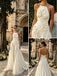 Stunning Halter Pleats Sleeveless Chiffon A-Line Floor Length Wedding Dresses, WD0380