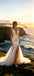 Sexy Deep V-Neck Sleeveles Side Slit Satin Mermaid Floor Length Wedding Dresses, WD0362