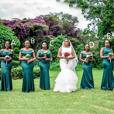 Mismatched Elegant Sleeveless Mermaid Bridesmaid Dressess, BDS0327