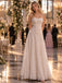 Elegant Spaghetti Strap Floral Lace A-Line Long Wedding Guest Dress,PDS118639