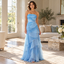 Airy Chiffon Strapless Cascading Ruffle Long Evening Dress,PDS118667