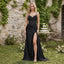 Sophisticated Beaded Lace Corset Satin High Slit Mermaid Formal Dress,PDS118738