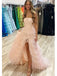Pretty Strapless High Low Sleeveless Side Slit A-Line Long Prom Party Dress,PDS11813