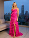 Stunning Sweetheart Satin Ruffles Side Slit Mermaid Sleeveless Long Prom Party Dress,PDS118484