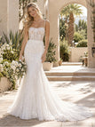 Alluring Spaghetti Strap Corset Sheer Lace Mermaid Wedding Dress,WD0426