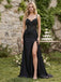 Sophisticated Beaded Lace Corset Satin High Slit Mermaid Formal Dress,PDS118738