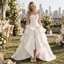 Glamorous Strapless Ruched Satin Wedding Dress with Oversized Bow,WD0427