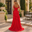 Luxury Chiffon Off Shoulder Spaghetti Strap Ruffled A-Line Long Prom Dress,PDS118668