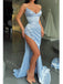 Sexy V-neck Side Slit Mermaid Long Floor Length Prom Dress,PDS11468