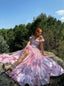 Cute Off Shoulder Side Slit A-line Floor Length Prom Dress,PDS11600