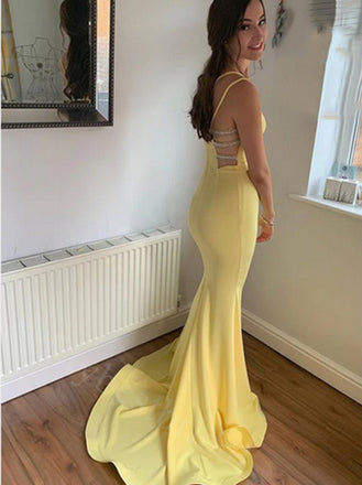 Elegant V-neck Sleeveless Mermaid Long Floor Length Prom Dress,PDS1149