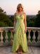 Pretty Ruffles High-Low Sleeveless Chiffon A-Line Long Prom Party Dress,PDS118486