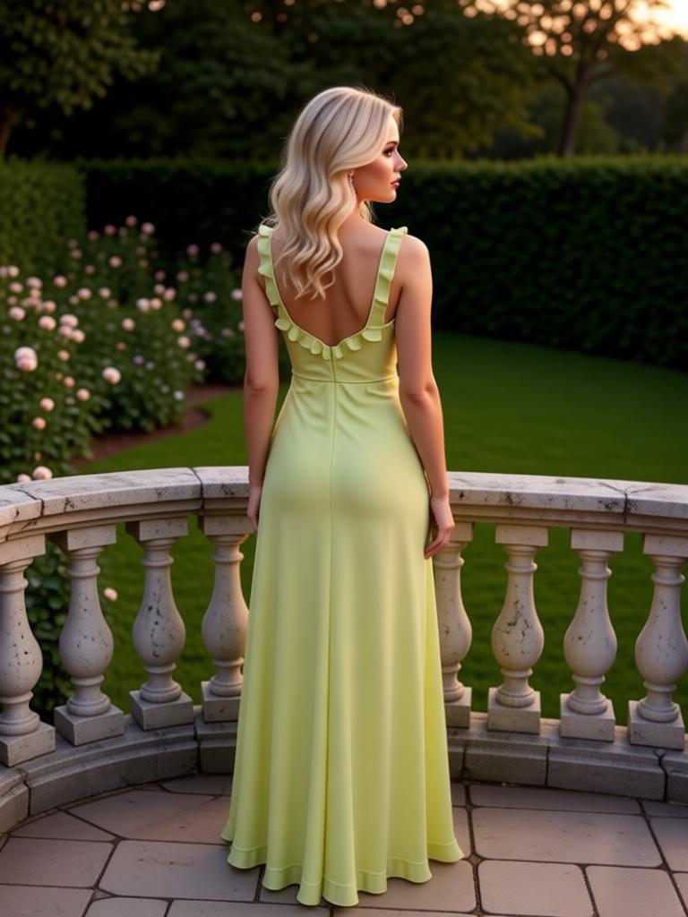 Pretty Ruffles High-Low Sleeveless Chiffon A-Line Long Prom Party Dress,PDS118486