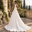 Elegant One Shoulder Draped Side Slit Satin Bridal Gown with 3D Floral,WD0428