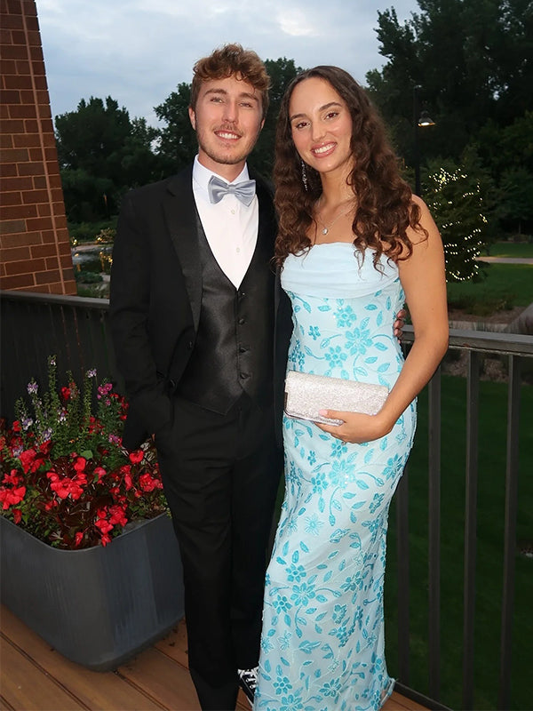 Sparklt Blue Strapless Sequin Appliques Mermid Long Prom Party Dress,PDS11801