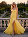 Sexy Sweetheart Ruffles Side Slit Sleeveless Chiffon Mermaid Long Prom Party Dress,PDS118487