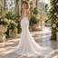 Sparkling Deep V Neck Sleeveless Beaded Lace Mermaid Wedding Dress,WD0429