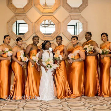 Mismatched Elegant Off shoulder Sleeveless Sheath Bridesmaid  Dressess, BDS0360