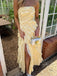 Pretty Yellow Strapless Ruffles Side Slit A-LineLong Prom Party Dress,PDS11797