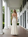 Elegant V-Neck Spaghetti Straps Lace Top Satin Mermaid Long Prom Party Dress,PDS118488