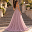 Sparkly Tulle Spaghetti Strap Beaded A-Line Long Prom Gown,PDS118671