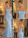 Luxe Stretch Jersey Off Shoulder Beaded Trim Mermaid Long Evening Dress,PDS118672