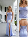 Sparkly Strapless Sleeveless Side Slit Mermaid Long Prom Party Dress,PDS118490
