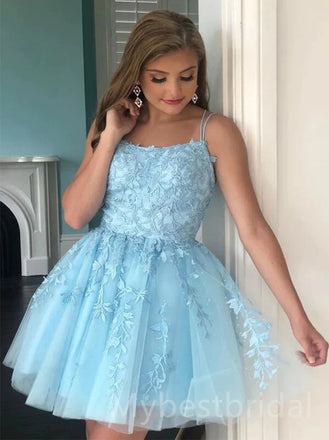 Elegant Square Sleeveless A-line Short Mini Homecoming Dress,  HDS0096