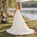 Whimsical Sweetheart Strapless Tiered Pleated Chiffon Wedding Dress,WD0433