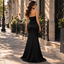 Chic Satin Sweetheart Beaded Mesh Slit Mermaid Long Party Dress,PDS118674