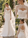 Chic High Neck Long Sleeve Lace Satin Mermaid Bridal Gown with Cutout,WD0434