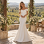 Sophisticated Off Shoulder Twisted Satin Mermaid Wedding Gown,WD0435
