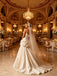 Vintage Pleats Dimensional Flowers Sleeveless Satin A-Line Floor Length Wedding Dresses, WD0381