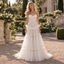 Dreamy Strapless Lace Corset Ruffled Tiered Tulle A Line Wedding Dress, WD0399